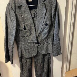 LINEN SLIGHTLY DRESSY CROPPED PANTSUIT